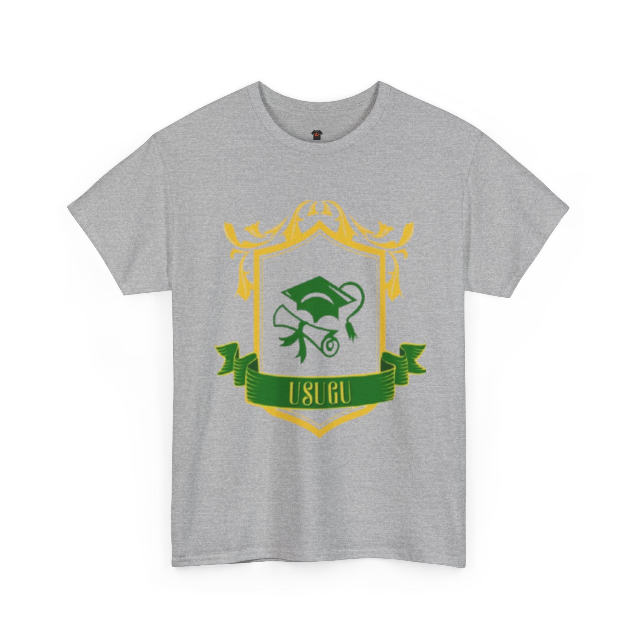 Usugu Crest Adult T‑Shirt — Green & Gold Cap Emblem