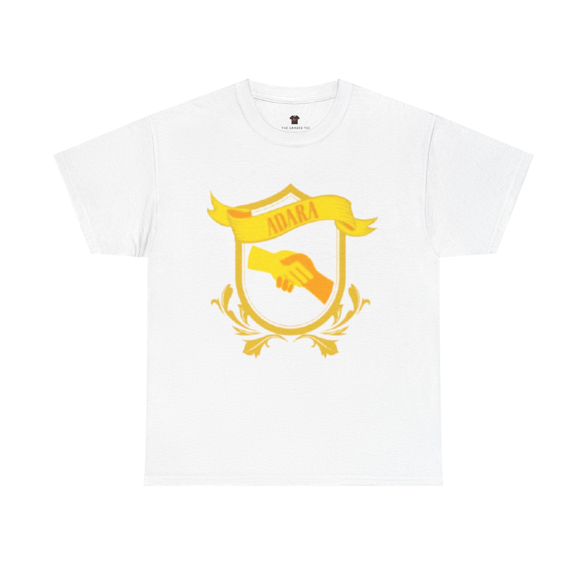 Adara Crest Adult T-Shirt — Gold Handshake Emblem Tee